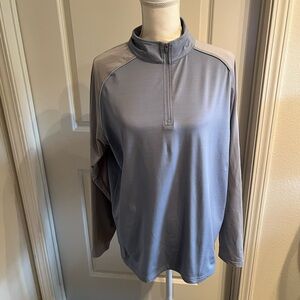 Peter Millar Lightweight Crown Sport Quarter-Zip Pullover | Blue & Grey | Medium